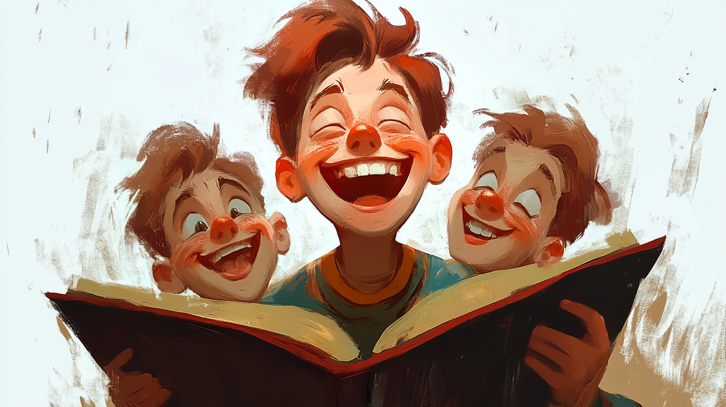 3 kids laughing