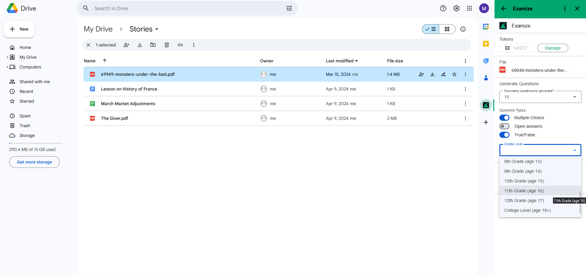 step 6 selecting grade level in add-on